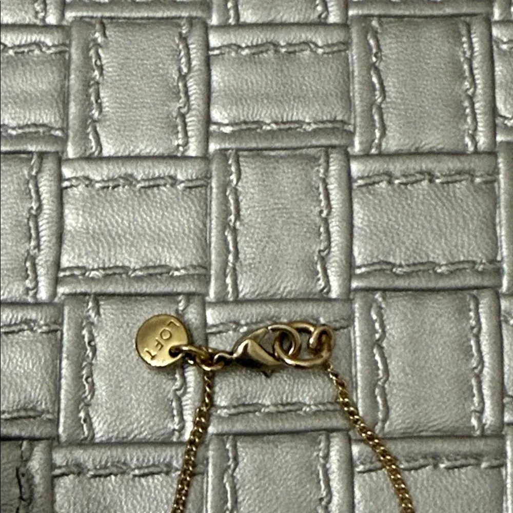 LOFT Gold-Tone CZ Circle Station Long Necklace